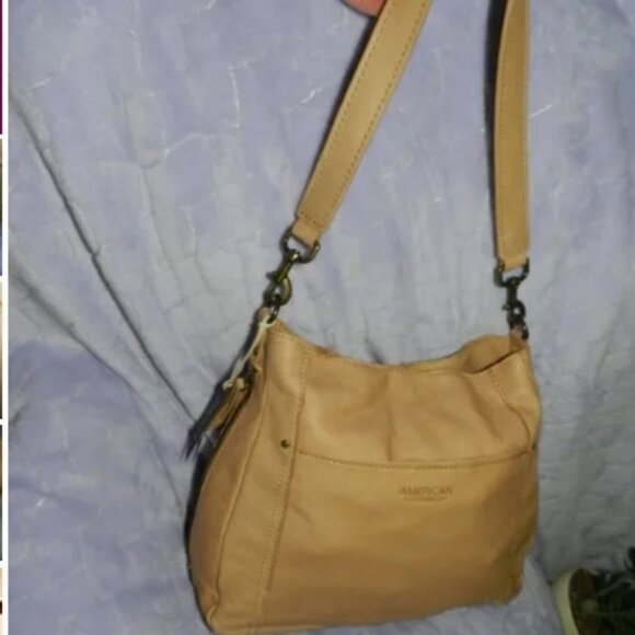American Leather Genuine Leather Austin Shoulder Bag Cashew🆕⌚📦🏃💨🚚 - Picture 2 of 16